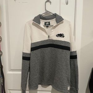 Roots casual sweatshirt hoodie sweater with zip-up collars and thumb-hole cuffs